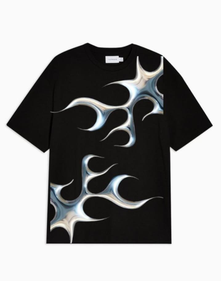 Chrome Flame Abstract Tee